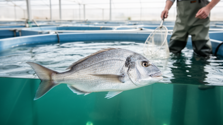 Season beats diet: temperature drives farmed seabream microbiomes