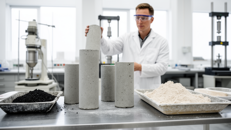 Sugarcane ash and limestone sludge yield stronger, greener concrete predicted by AI