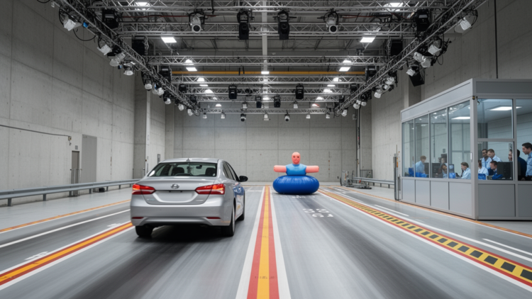 Simulated highway test bench puts adaptive emergency braking through its paces