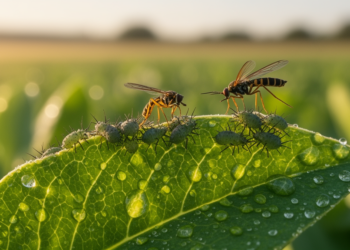 Mathematical model probes how extra food for predators and delayed parasitoid development shape biological pest control