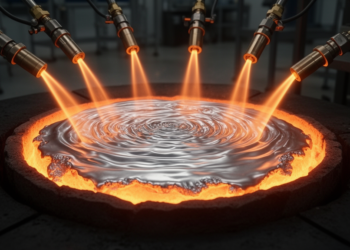 Gas Jets Stir Liquid Metal Into Ripples That Reveal When Solidification Begins