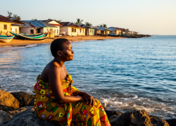 Ocean views ease stress for Ghanaian villagers, but the calm fades with familiarity