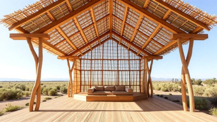 Flax and Timber Pavilion Shows How Materials Can Design Their Own Structures