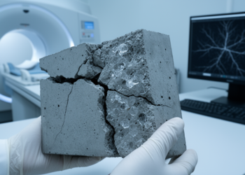 CT scans and simulations reveal how freeze–thaw cycles crack concrete from the inside