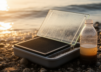 Portable solar-powered evaporator delivers high-flux freshwater from tough water sources