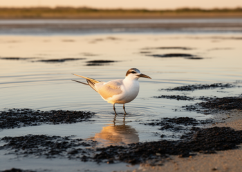 Water acts as a barrier shaping microbial communities in gull-billed tern habitats