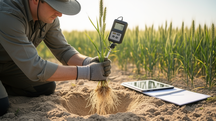 Optimized root-pulling force protocol speeds wheat root screening in sandy field