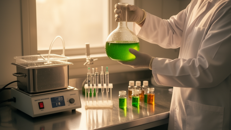 Surfactants and Temperature Steer Which Microalgal Compounds End Up in Extracts