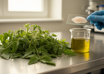 Tomato leaves discarded after harvest yield rutin-rich extract that lingers in skin layers