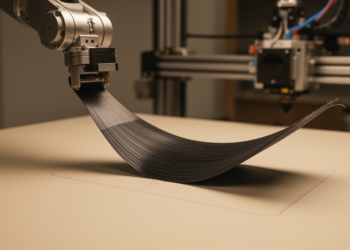 Hybrid AI and physics model predicts tape deformation in robotic 3D printing