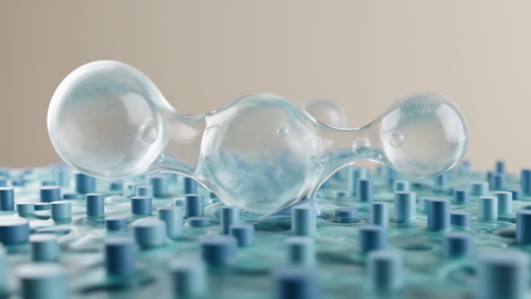 Simulations Reveal How Bubbles Split, Slide or Stick on Tiny Obstacles