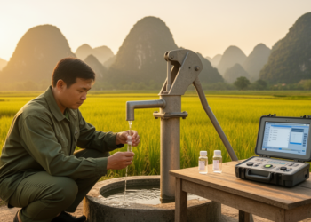 Radon in Vietnamese groundwater stays low, but its controls shift across the landscape