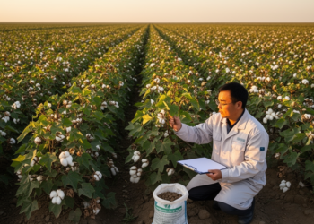 Organic fertilizer and microbial inoculant lift cotton photosynthesis and yield in Xinjiang field trial