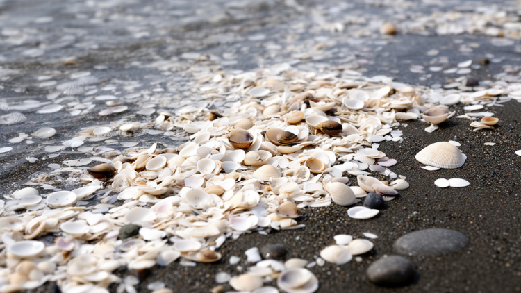 Crushed shells buffer acidic sediments and help young clams grow