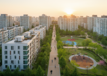 Simulations Show Aging Korean New Town Can Densify Without Losing Public Space