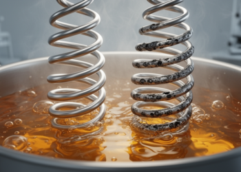 Molybdenum halves corrosion of stainless spring wire in hot acidic cleaners