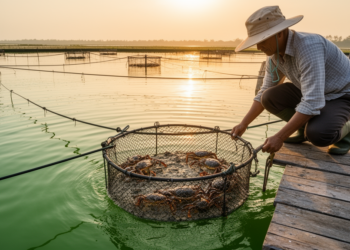 Submersible Cages Keep Mud Crabs Cooler and Boost Growth and Survival