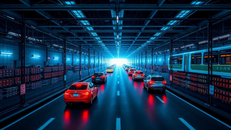 Network Delays Turn Lognormal as Traffic Loads Push Queues Toward Saturation