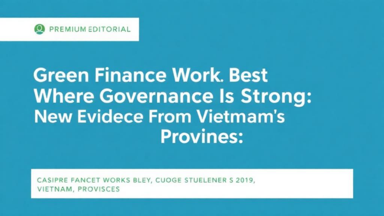 Green Finance Works Best Where Governance Is Strong: New Evidence From Vietnam’s Provinces