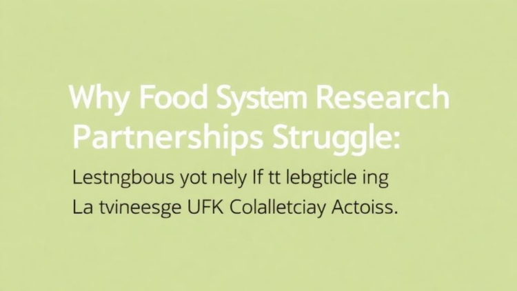 Why Food System Research Partnerships Struggle: Lessons from a Major UK Collaboration