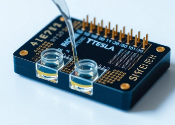 Tesla-Inspired Microfluidic Chip Mixes Fluids and Feeds Three Test Chambers Evenly