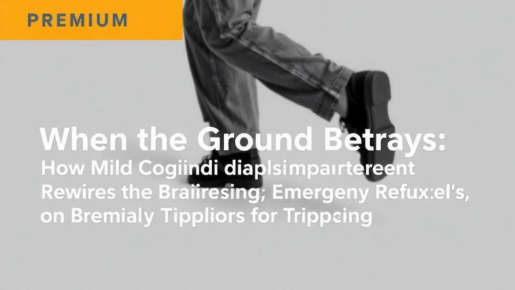 When the Ground Betrays: How Mild Cognitive Impairment Rewires the Brain’s Emergency Reflexes for Tripping