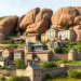 Rock Shape and Size Decide Which Barriers Save a Historic Village from Falling Boulders