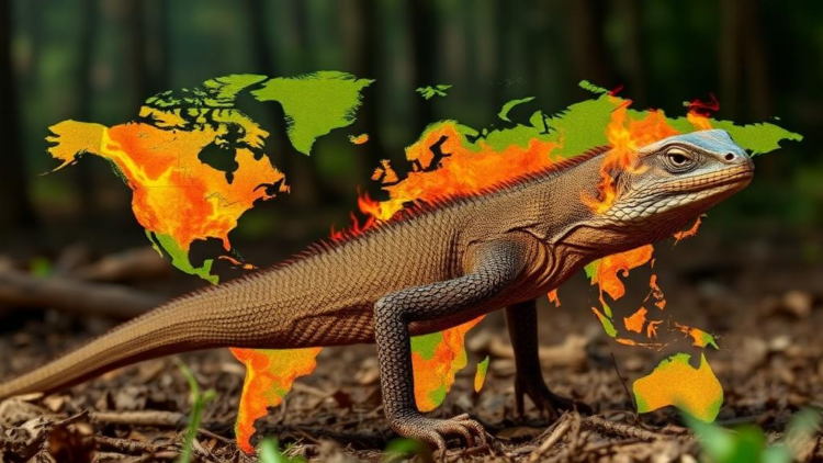 AI Maps Where Fire and Habitat Loss Threaten the World’s Largest Lizard
