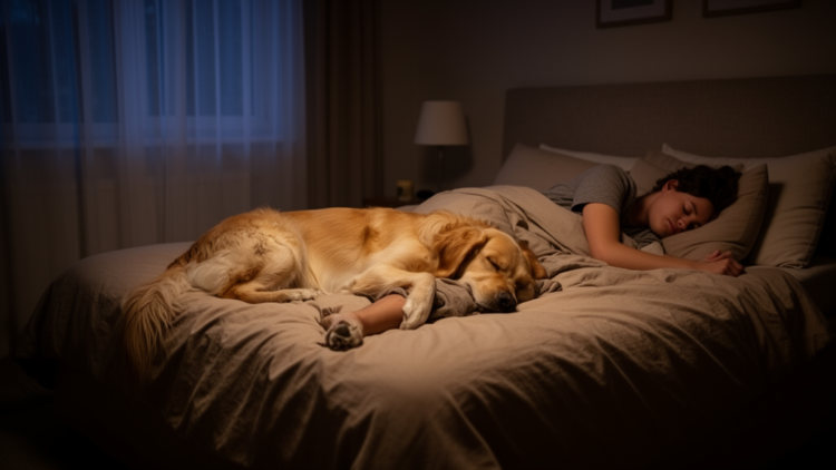 Nightly nudges: Dogs and owners disrupt each other’s sleep yet rest well