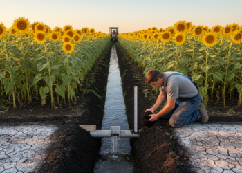 Cutting Pre-Sowing Irrigation to 90–120 mm Saves Water and Salt-Stressed Sunflower Yields