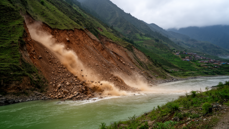 Slow Nudges, Sudden Collapse: How Progressive Failure Unleashed a Cascade Landslide Into the Minjiang River