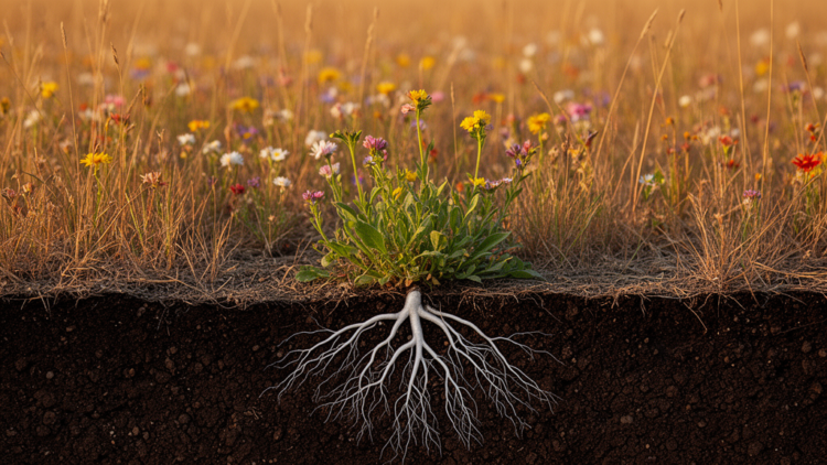 Diverse Soil Fungi Help Wildflowers, Not Grasses, Thrive in Dry Grasslands