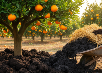 Rice Straw and Sewage Sludge Compost Boosts Citrus Soil Health Without Hurting Fruit