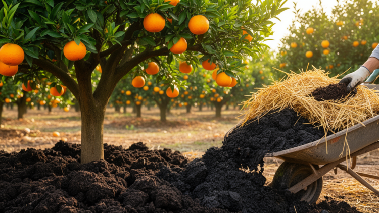 Rice Straw and Sewage Sludge Compost Boosts Citrus Soil Health Without Hurting Fruit