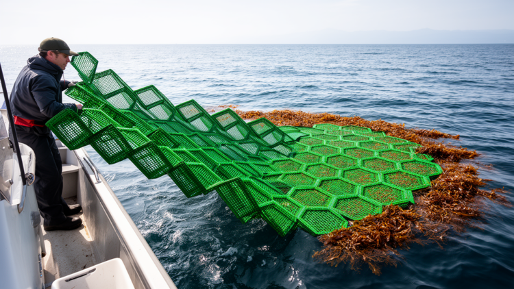 Origami-inspired modules could unlock open-ocean seaweed farming for carbon storage