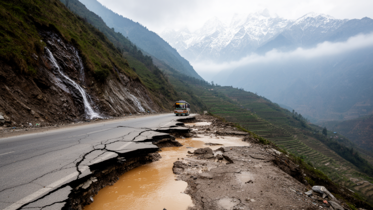 Groundwater Is Quietly Dismantling a Lifeline Highway in Nepal’s Himalayas