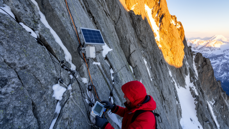 Hidden Water and Ice Pressures That Weaken Alpine Rockwalls Captured Year-Round by Electrical Monitoring