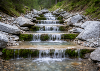 Mountain stream staircases are neither regular nor random, study finds
