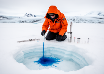 Blue Dye in Arctic Snow Reveals How Winter Rain Rewrites Glacier Climate Records