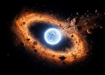 A White Dwarf Is Eating a Planet Born from a Dead Star’s Ashes