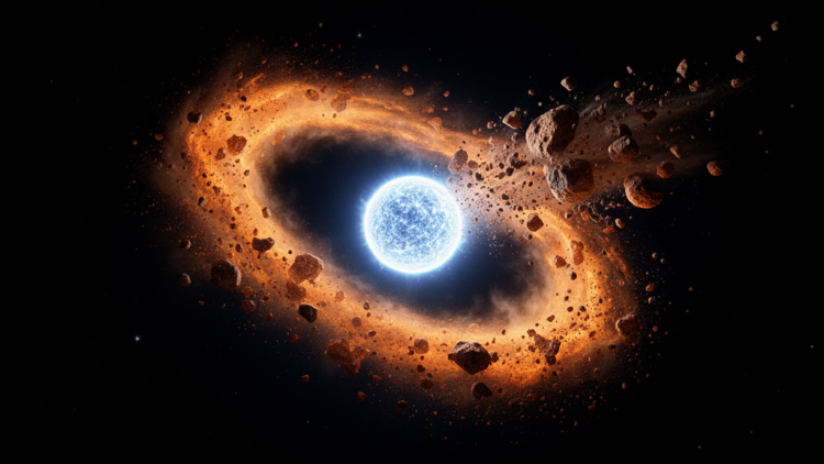 A White Dwarf Is Eating a Planet Born from a Dead Star’s Ashes