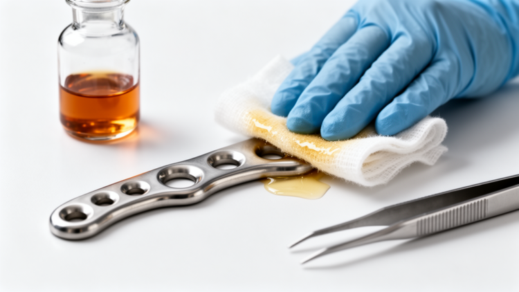 Diluted Povidone-Iodine Wipes Out Staphylococcus aureus Biofilms on Stainless Steel Implants
