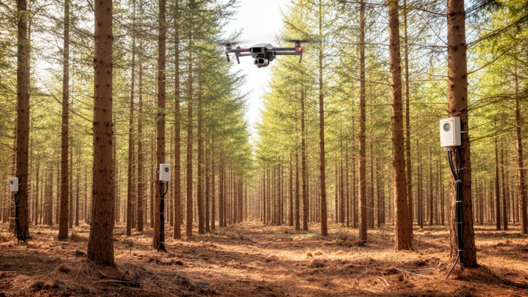 Sensors and Drones Reveal How Thinned Spruce Forests Weather Drought