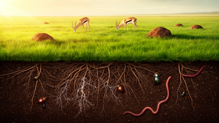 Grazing Disturbance Splits Grassland Life Above and Below the Ground