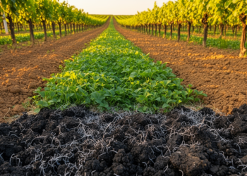 Trees in Vineyard Rows Quietly Rewire Soil Microbes and Boost Vine Nitrogen